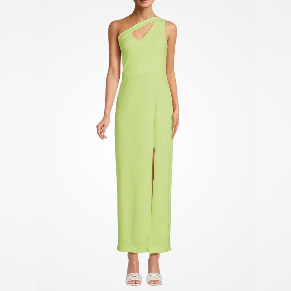 BNWOT Rachel Rachel Roy Lara One Shoulder Gown in Lime Green Size XS